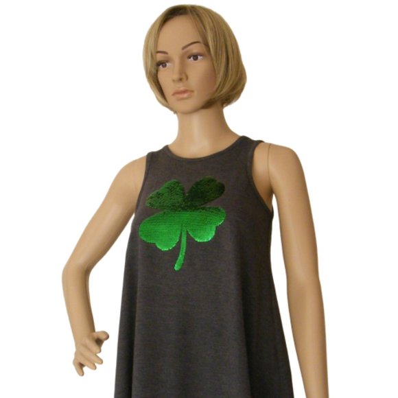 LOL Vintage Top Size M St. Patrick's Tank Sequins - Picture 3 of 9